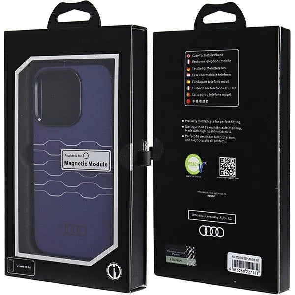 Etui Audi IML MagSafe na iPhone 15 Pro - niebieskie – zdjęcie 7