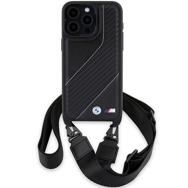Etui BMW M Edition Carbon Stripe & Strap na iPhone 15 Pro - czarne – zdjęcie 2