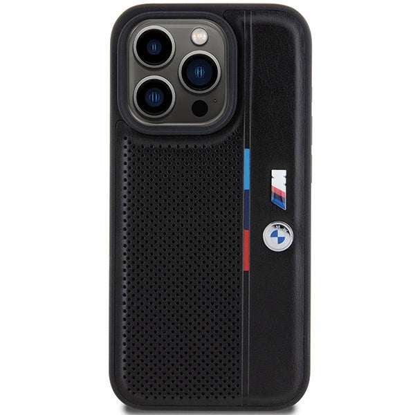 Etui BMW Perforated Tricolor Line na iPhone 15 Pro - czarne – zdjęcie 3