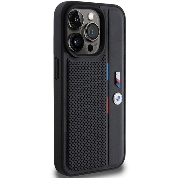 Etui BMW Perforated Tricolor Line na iPhone 15 Pro - czarne – zdjęcie 4