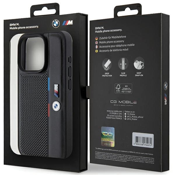 Etui BMW Perforated Tricolor Line na iPhone 15 Pro - czarne – zdjęcie 8