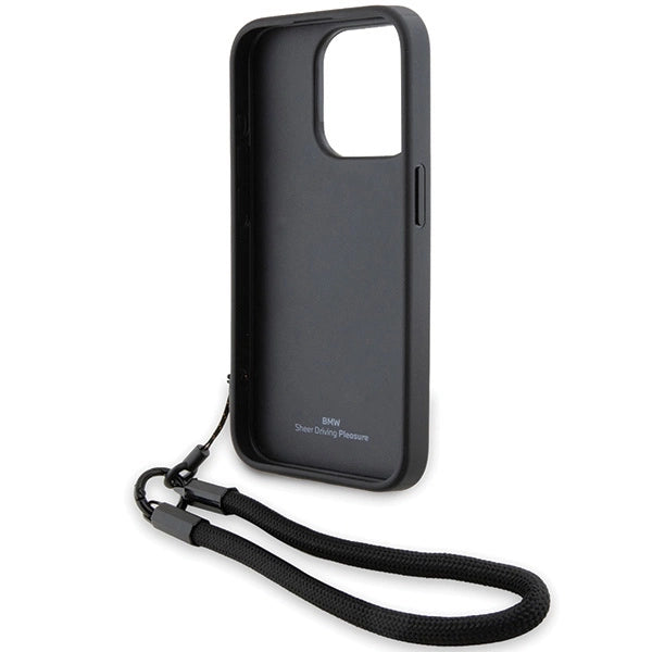 Etui BMW Signature Leather Wordmark Cord na iPhone 15 Pro - czarne – zdjęcie 6