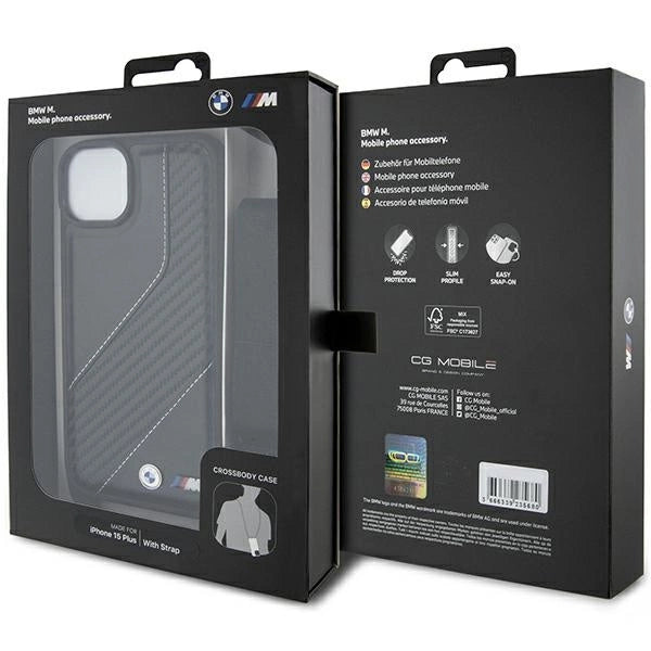 Etui BMW M Edition Carbon Stripe & na iPhone 15 Plus / 14 Plus - czarne – zdjęcie 7