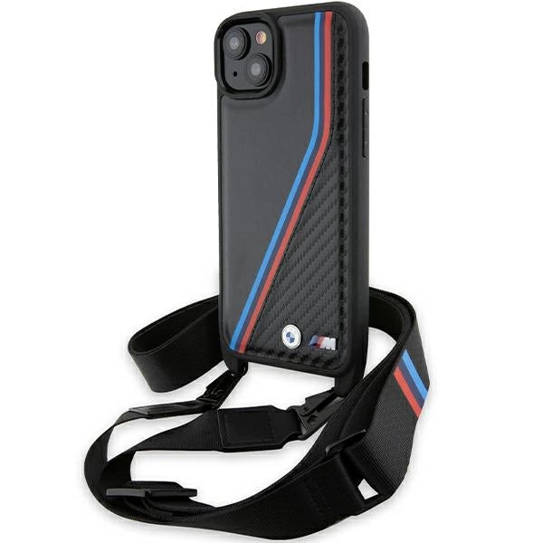 Etui BMW M Edition Carbon Tricolor na iPhone 15 Plus / 14 Plus - czarne