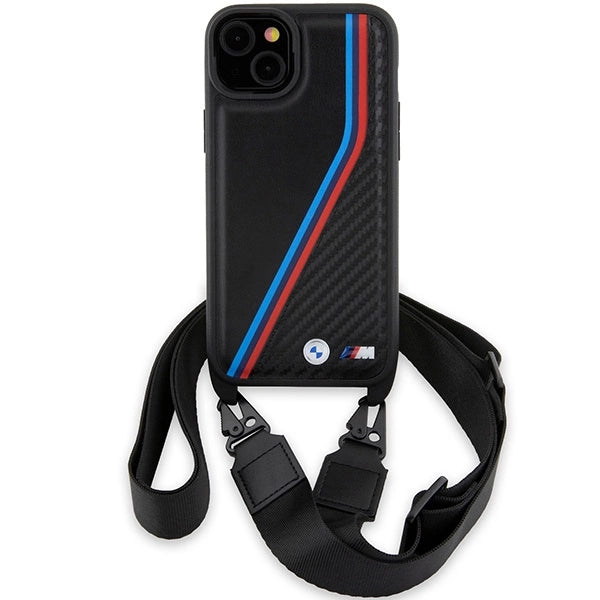 Etui BMW M Edition Carbon Tricolor na iPhone 15 Plus / 14 Plus - czarne – zdjęcie 2
