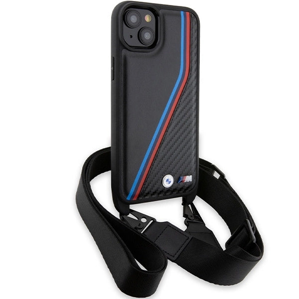 Etui BMW M Edition Carbon Tricolor na iPhone 15 Plus / 14 Plus - czarne – zdjęcie 3