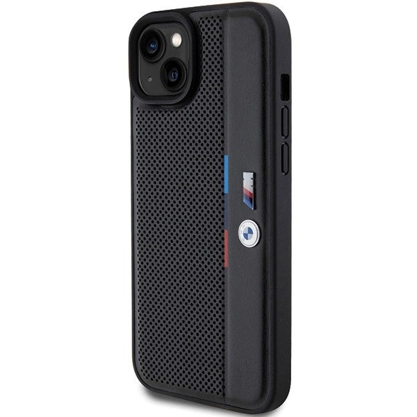 Etui BMW Perforated Tricolor Line na iPhone 15 Plus / 14 Plus - czarne – zdjęcie 2