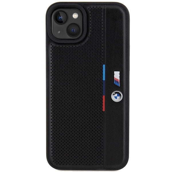Etui BMW Perforated Tricolor Line na iPhone 15 Plus / 14 Plus - czarne – zdjęcie 3