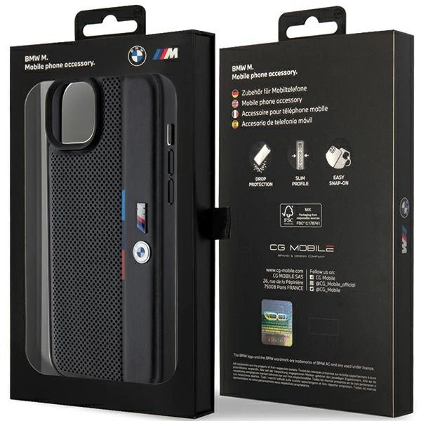 Etui BMW Perforated Tricolor Line na iPhone 15 Plus / 14 Plus - czarne – zdjęcie 8