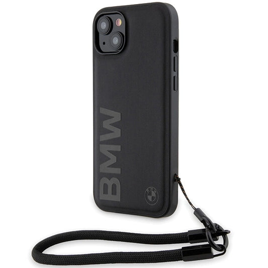Etui BMW Signature Leather Wordmark na iPhone 15 Plus / 14 Plus - czarne