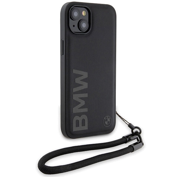 Etui BMW Signature Leather Wordmark na iPhone 15 Plus / 14 Plus - czarne – zdjęcie 3