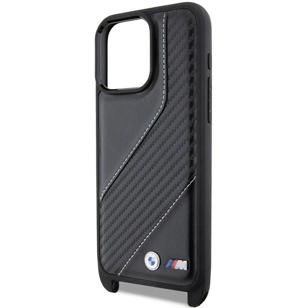 Etui BMW M Edition Carbon Stripe & Strap na iPhone 15 Pro Max - czarne – zdjęcie 5
