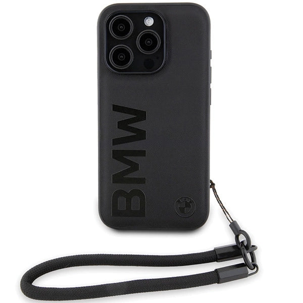 Etui BMW Signature Leather Wordmark Cord na iPhone 15 Pro Max - czarne – zdjęcie 2