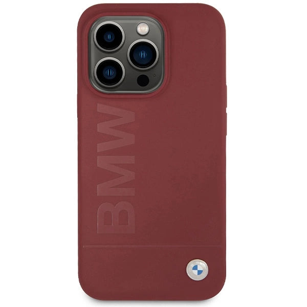 Etui BMW Silicone Big Logo MagSafe na iPhone 15 Pro - czerwone – zdjęcie 3