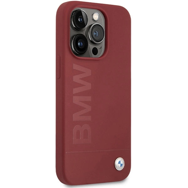 Etui BMW Silicone Big Logo MagSafe na iPhone 15 Pro - czerwone – zdjęcie 4