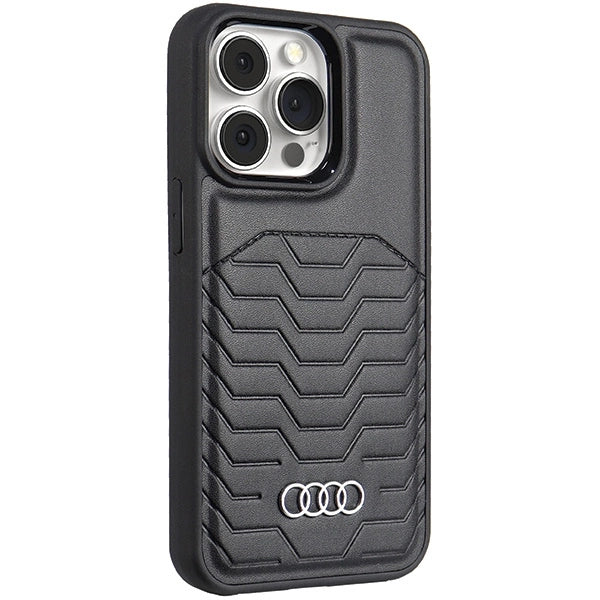 Etui Audi Synthetic Leather z MagSafe na iPhone 13 Pro Max - czarne – zdjęcie 2