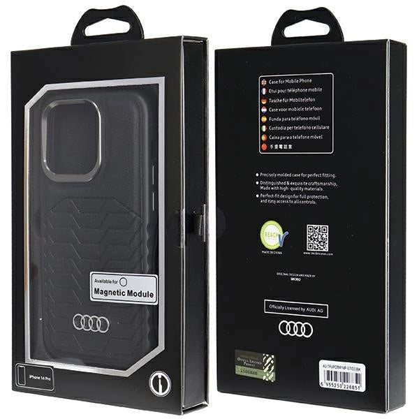 Etui Audi Synthetic Leather z MagSafe na iPhone 14 Pro - czarne – zdjęcie 7
