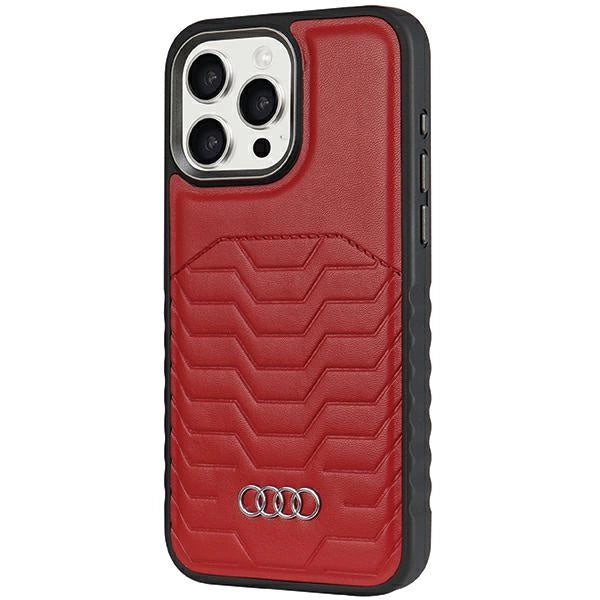 Etui Audi Synthetic Leather z MagSafe na iPhone 14 Pro - czerwone – zdjęcie 2