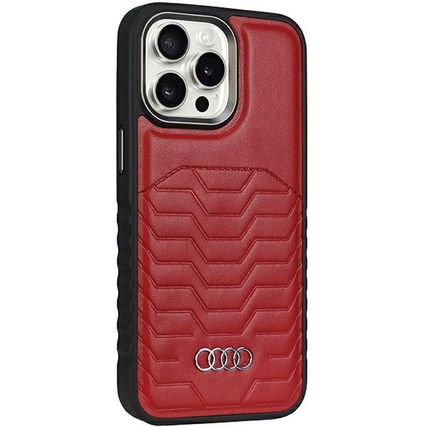 Etui Audi Synthetic Leather z MagSafe na iPhone 14 Pro - czerwone – zdjęcie 6