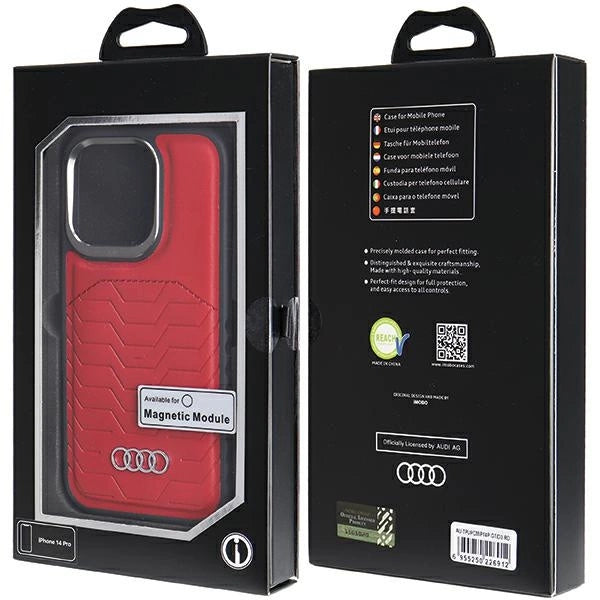 Etui Audi Synthetic Leather z MagSafe na iPhone 14 Pro - czerwone – zdjęcie 7