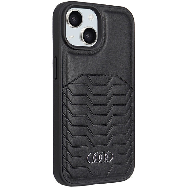 Etui Audi Synthetic Leather z MagSafe na iPhone 15 / 14 / 13 - czarne – zdjęcie 6