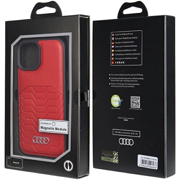 Etui Audi Synthetic Leather z MagSafe na iPhone 15 / 14 / 13 - czerwone – zdjęcie 7