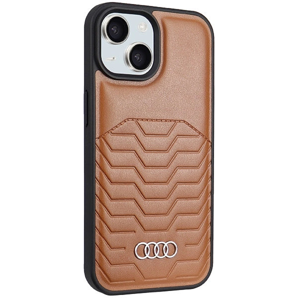 Etui Audi Synthetic Leather z MagSafe na iPhone 15 Plus / 14 Plus - brązowe – zdjęcie 6