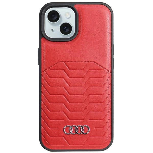Etui Audi Synthetic Leather z na iPhone 15 Plus / 14 Plus - czerwone
