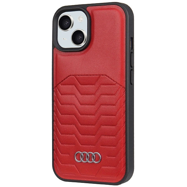 Etui Audi Synthetic Leather z na iPhone 15 Plus / 14 Plus - czerwone – zdjęcie 2
