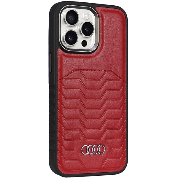 Etui Audi Synthetic Leather z MagSafe na iPhone 15 Pro - czerwone – zdjęcie 6