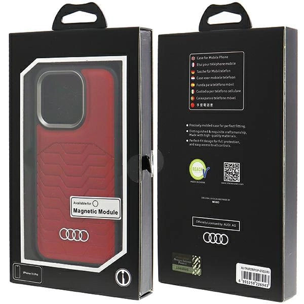 Etui Audi Synthetic Leather z MagSafe na iPhone 15 Pro - czerwone – zdjęcie 7
