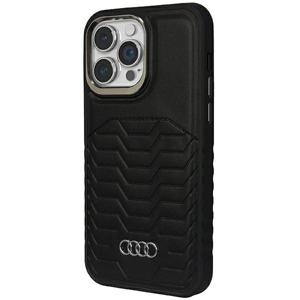 Etui Audi Synthetic Leather z MagSafe na iPhone 15 Pro Max - czarne – zdjęcie 2