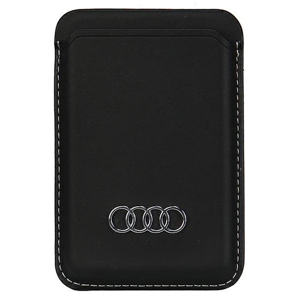 Portfel magnetyczny Audi Synthetic Leather kompatybilny z MagSafe - czarny