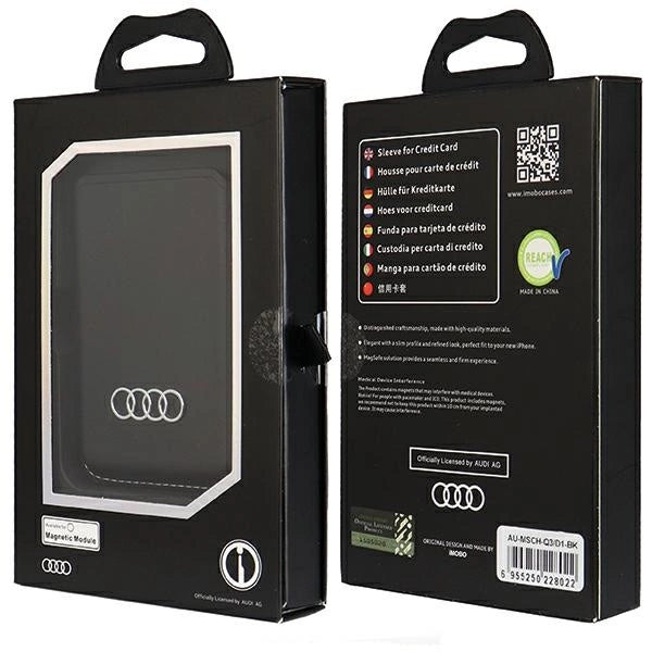Portfel magnetyczny Audi Synthetic Leather kompatybilny z MagSafe - czarny – zdjęcie 7