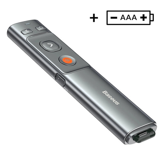 Wskaźnik laserowy Baseus Orange Dot do prezentacji - szary (z baterią)