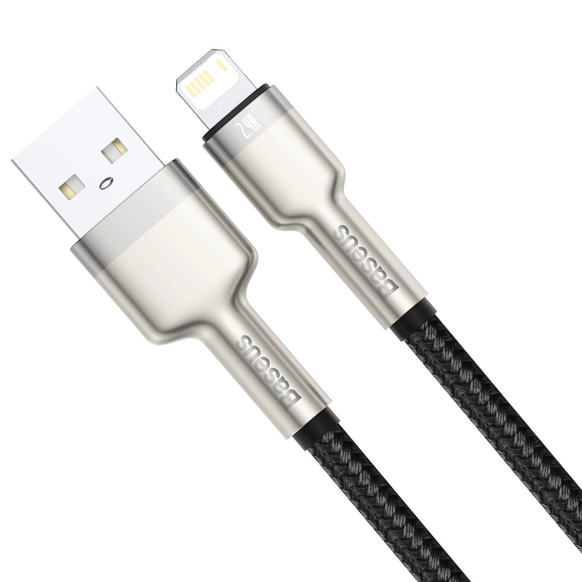 Kabel Baseus Cafule Series Metal Data USB-A / Lightning 2.4A 1m - czarny – zdjęcie 2