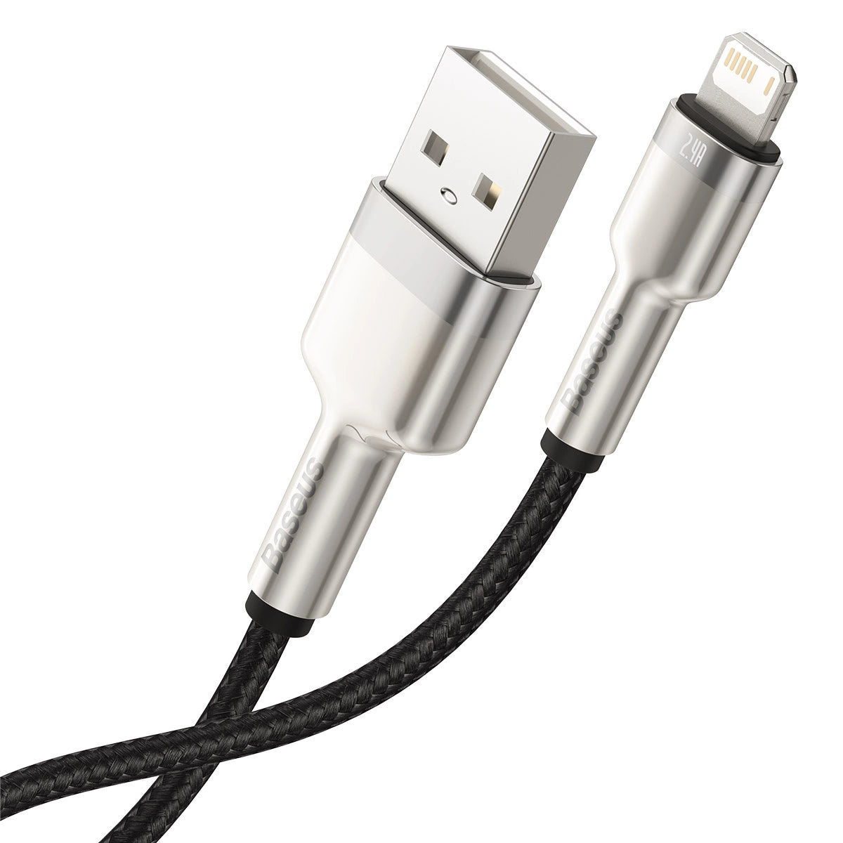Kabel Baseus Cafule Series Metal Data USB-A / Lightning 2.4A 1m - czarny – zdjęcie 3