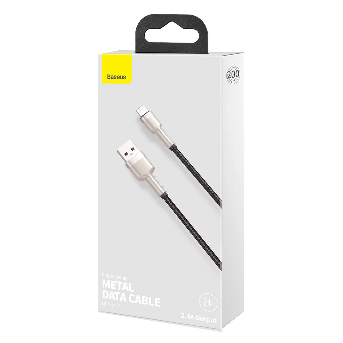 Kabel Baseus Cafule Series Metal Data USB-A / Lightning 2.4A 1m - czarny – zdjęcie 7