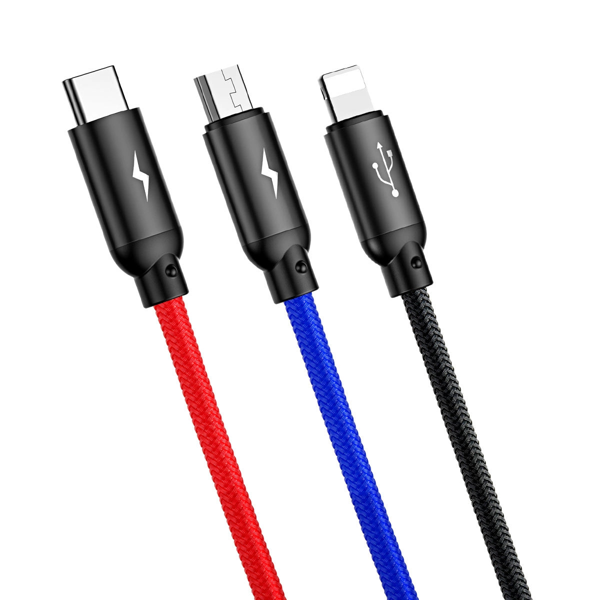 Kabel Baseus Three Primary Colors 3w1 USB-A - micro USB - czarny – zdjęcie 2