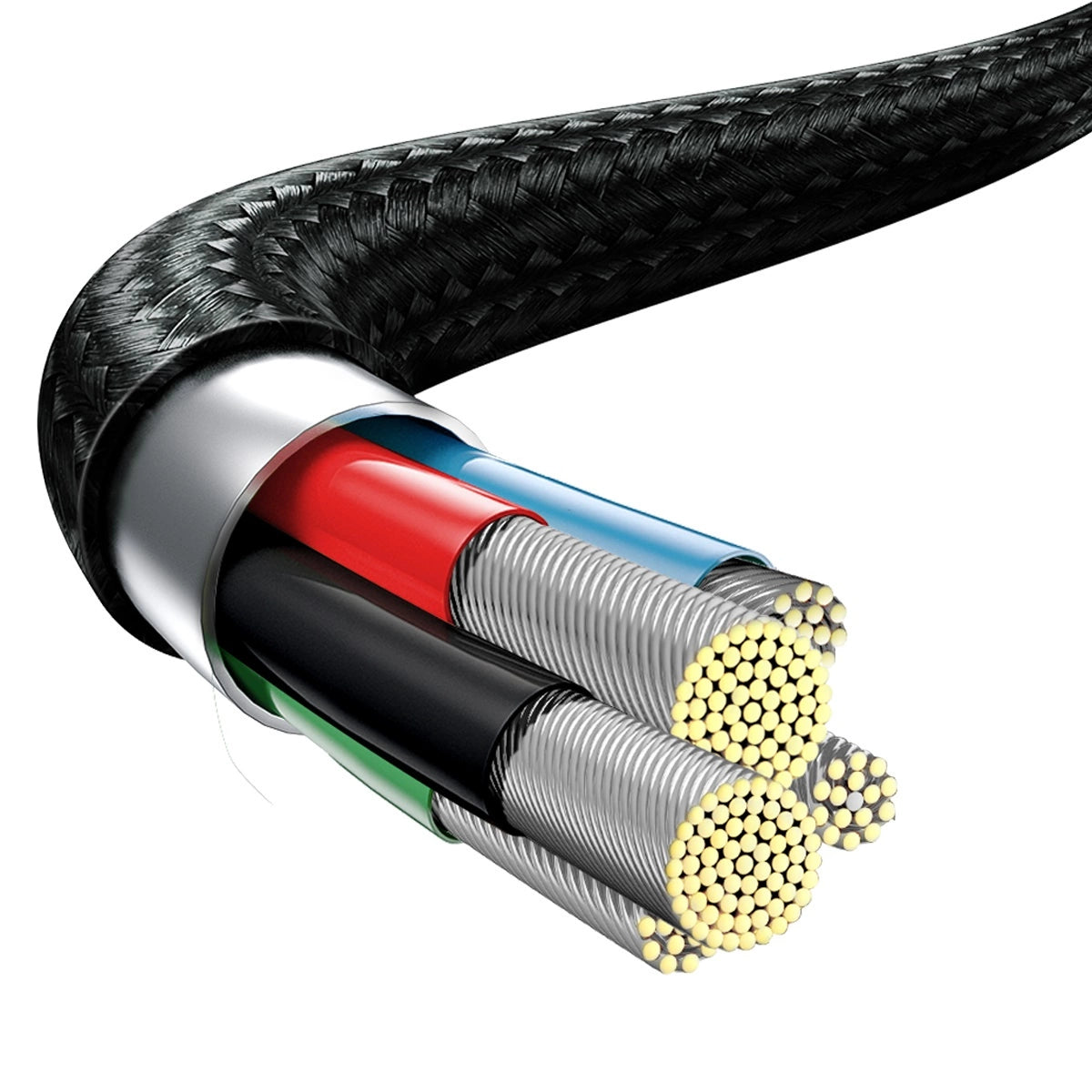 Kabel Baseus Rapid Series 3w1 USB-C - USB-C / Lightning / micro - czarny – zdjęcie 6