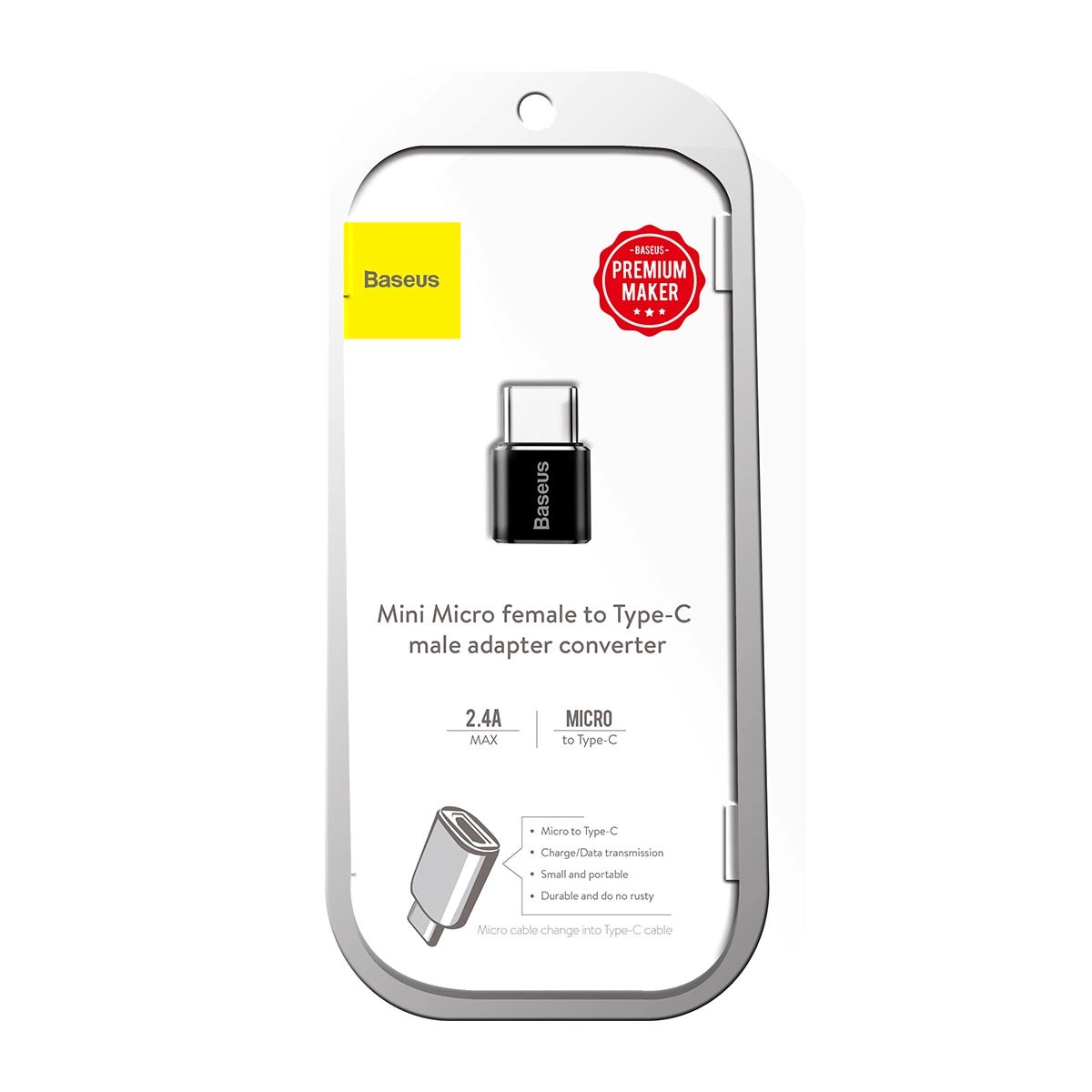 Adapter Baseus Mini przejściówka z micro USB na USB-C - czarny – zdjęcie 7