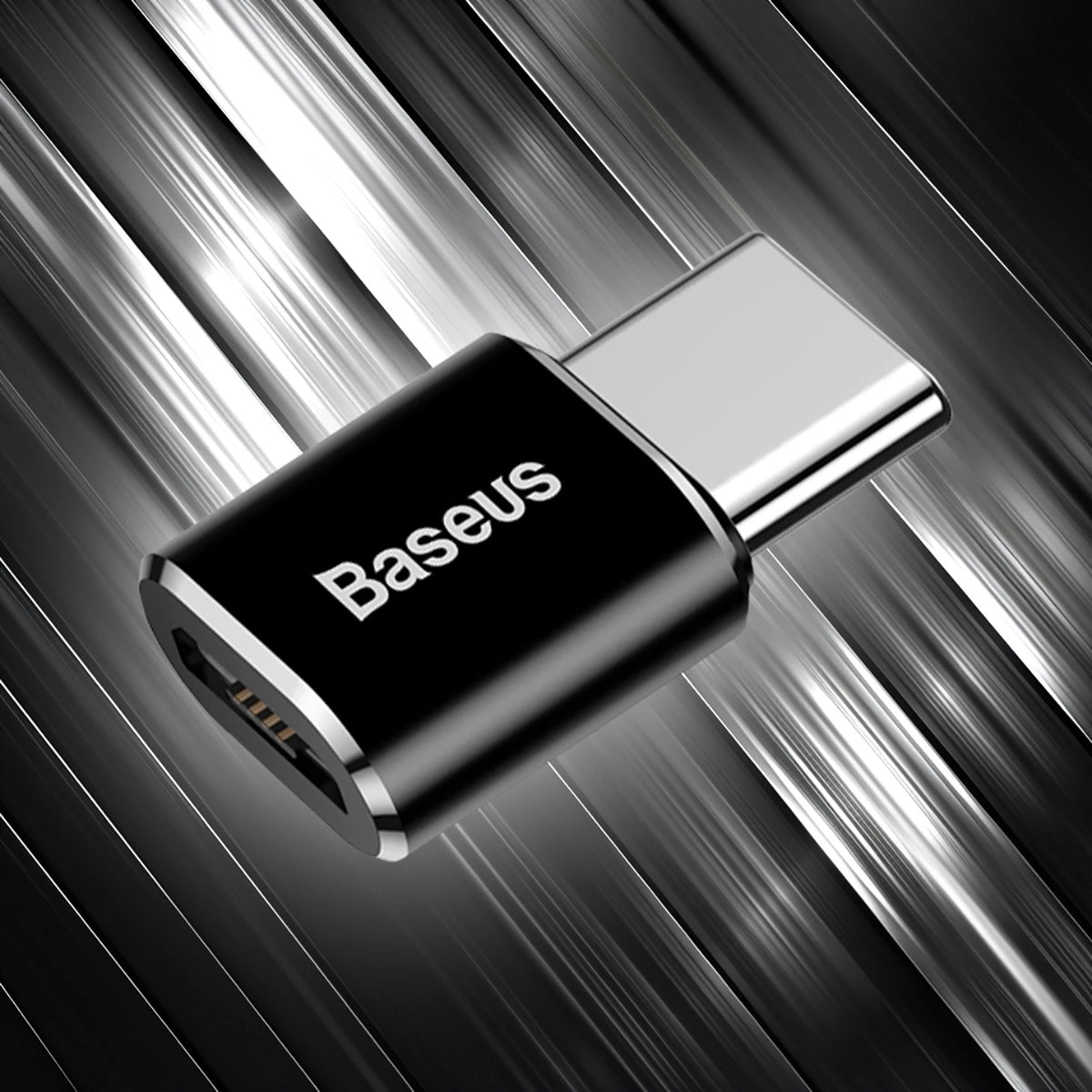Adapter Baseus Mini przejściówka z micro USB na USB-C - czarny – zdjęcie 12