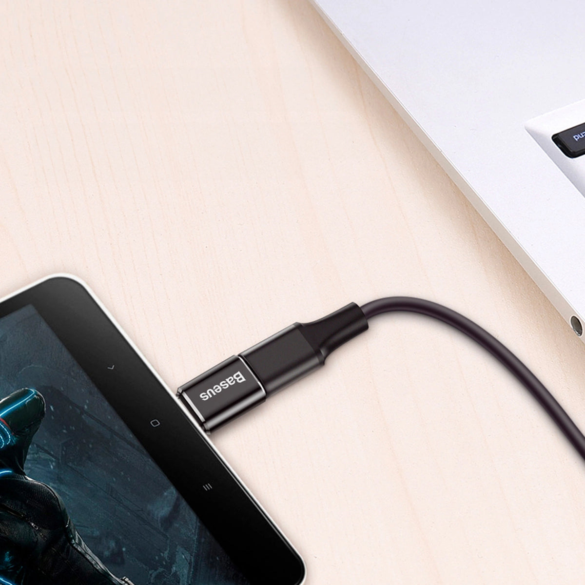 Adapter Baseus Mini przejściówka z micro USB na USB-C - czarny – zdjęcie 8