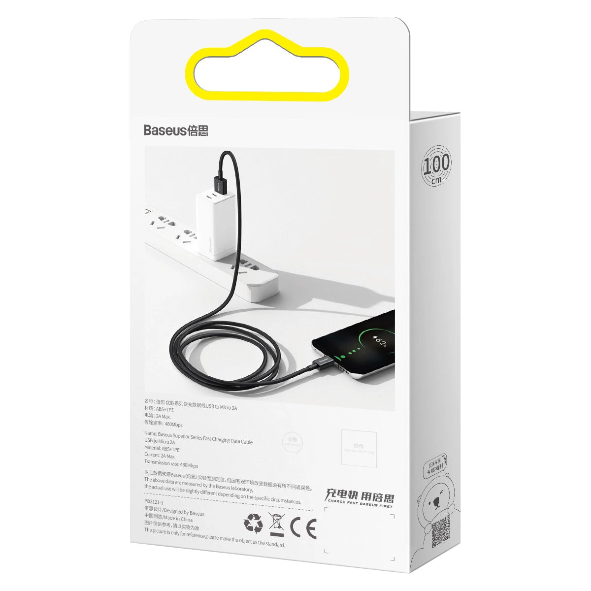 Kabel Baseus Superior USB-A / micro USB 2A 2m - czarny – zdjęcie 8