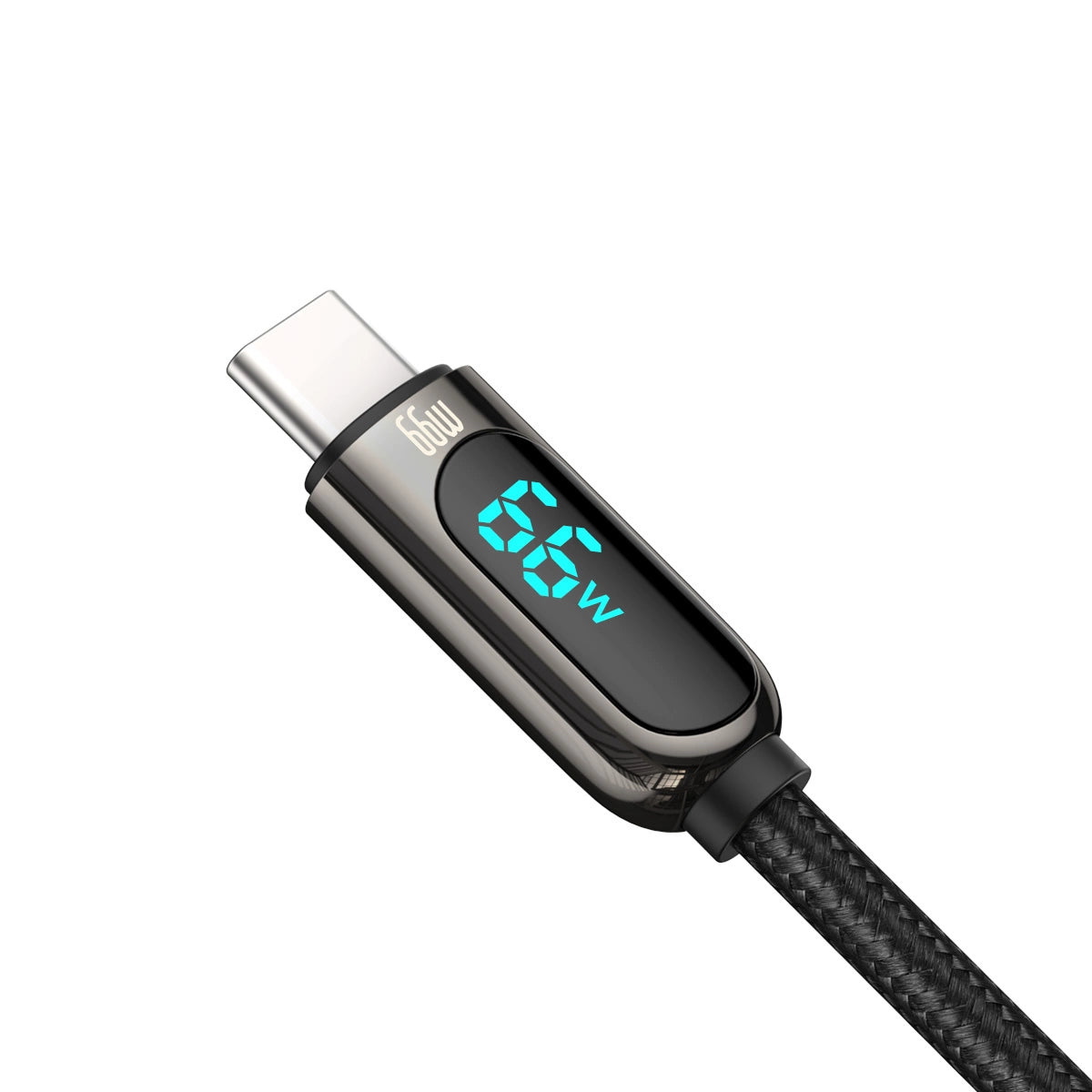 Kabel Baseus Display Fast Charging Data USB-A / USB-C 66W 1 m - czarny – zdjęcie 2