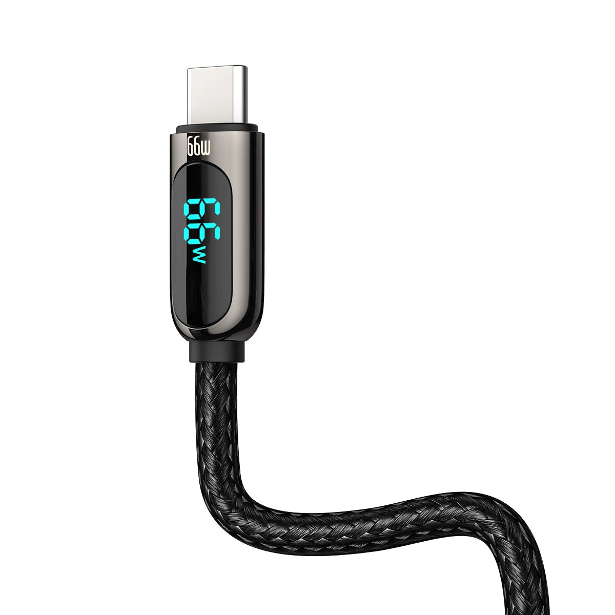 Kabel Baseus Display Fast Charging Data USB-A / USB-C 66W 1 m - czarny – zdjęcie 5