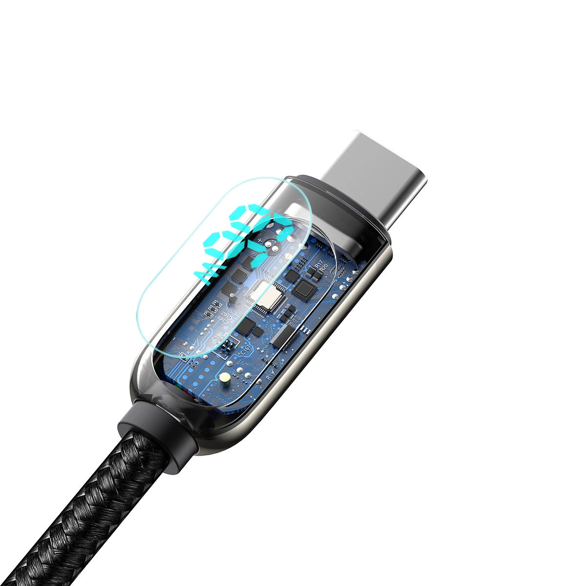 Kabel Baseus Display Fast Charging Data USB-A / USB-C 66W 1 m - czarny – zdjęcie 6