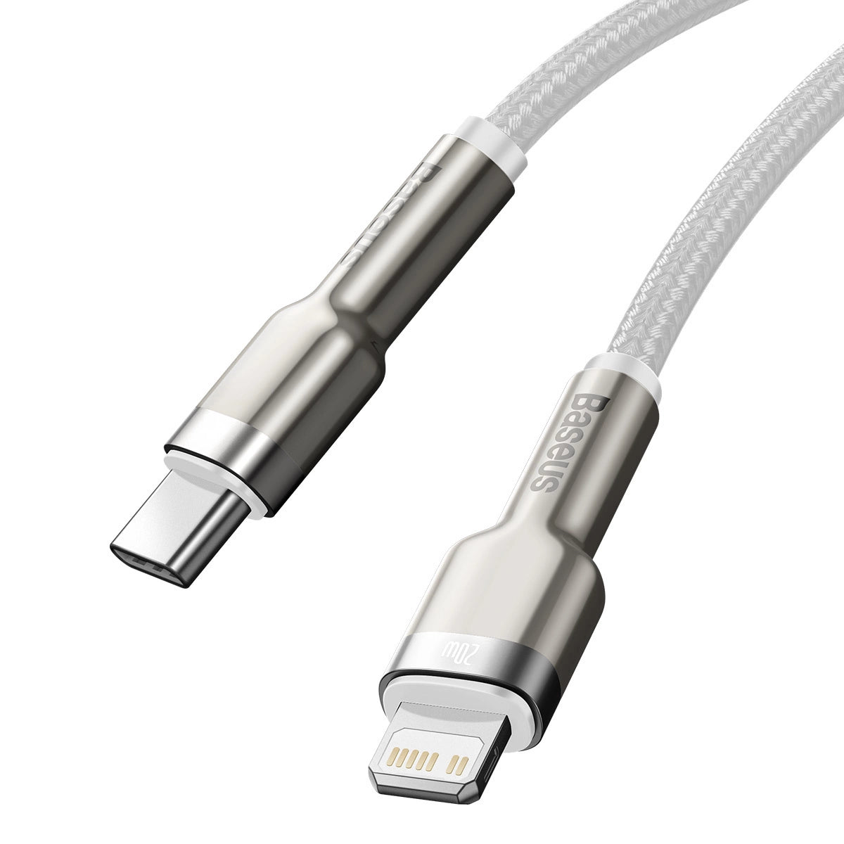 Kabel Baseus Cafule Series Metal Data USB-C / Lightning 20W PD 2 m - biały – zdjęcie 4