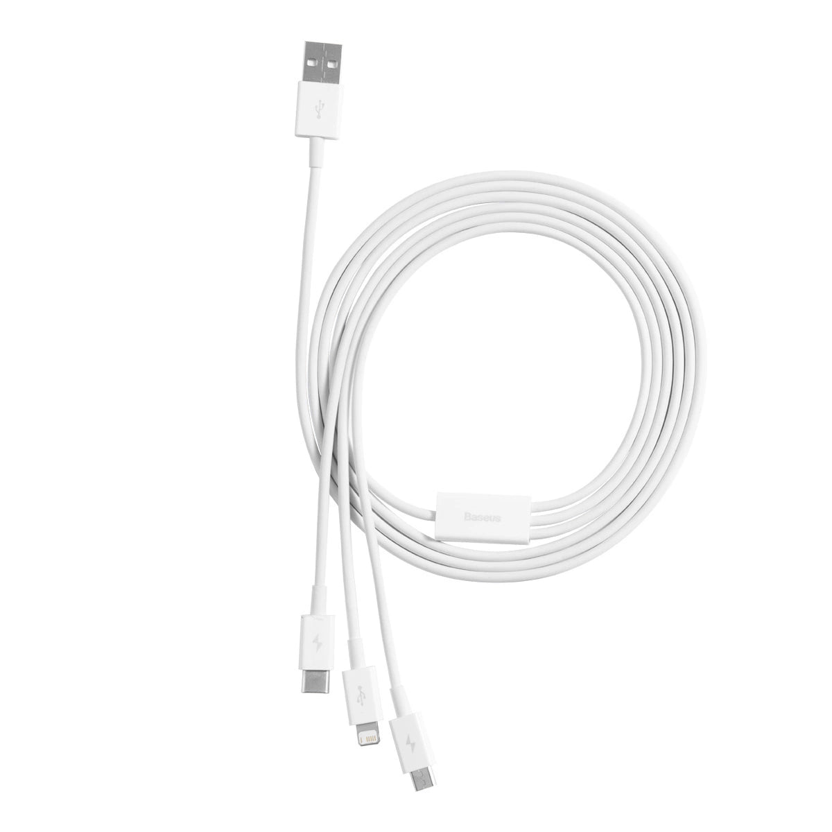 Kabel Baseus Superior Series USB-A - USB-C / Lightning / micro USB - biały – zdjęcie 5