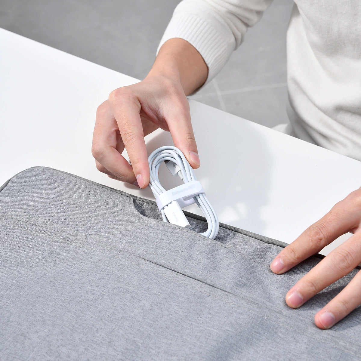 Kabel Baseus Superior Series USB-A - USB-C / Lightning / micro USB - biały – zdjęcie 11